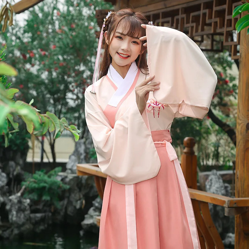 Летнее платье Hanfu в китайском стиле Повседневное для взрослых женщин свежая и