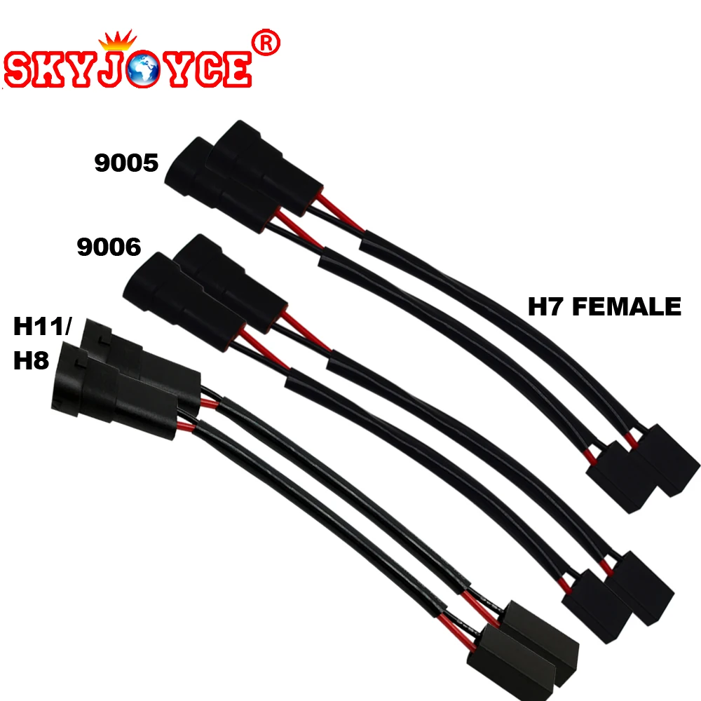 SKYJOYCE 1 пара Женские H7 папа-папа дополнительный H11/9005/9006 Разъем питания «папа» HB4 H11 H8 hb3 для H7 женский coonector релейный разъем провода адаптер