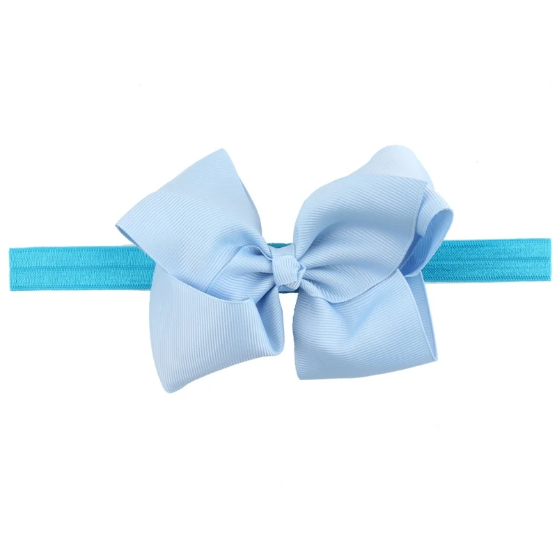 Light Blue Модная одежда для новорожденных; ободки для девочек мягкие эластичные бантом из хлопчатобумажной ткани для ребёнка, лента для волос L07 - Цвет: Light Blue