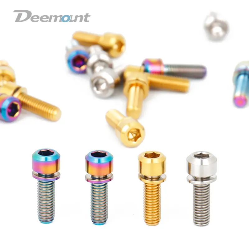 Deemount 6 шт./лот TC4 болты из титана M5x16 с шестигранной головкой W/шайба для штока