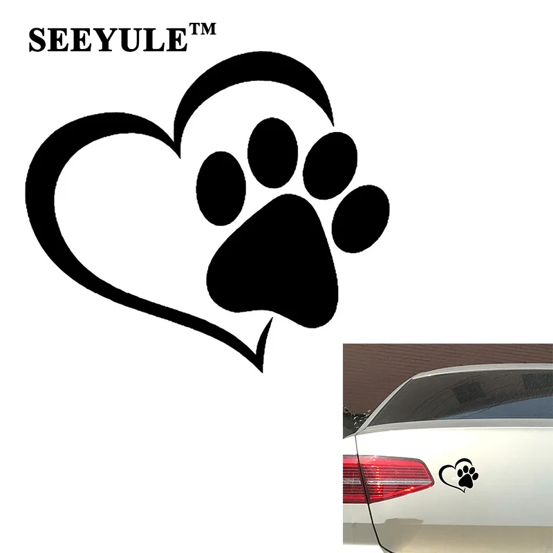 1 шт. SEEYULE сердце любовь Щенячий патруль принтом креативные автомобильные стикеры