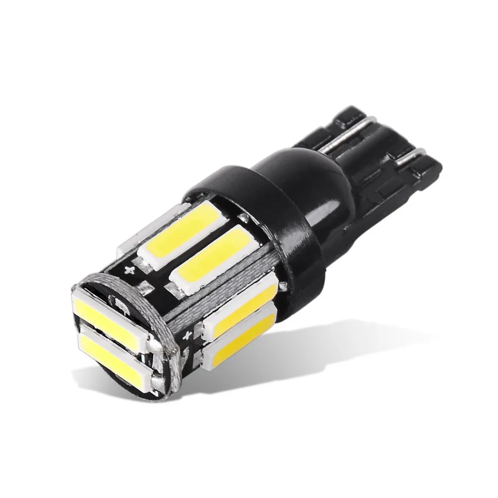 Комплект из 2 предметов белая 10 SMD 7020 T10 W5W светодиодный ламп супер яркий 194 168 2825