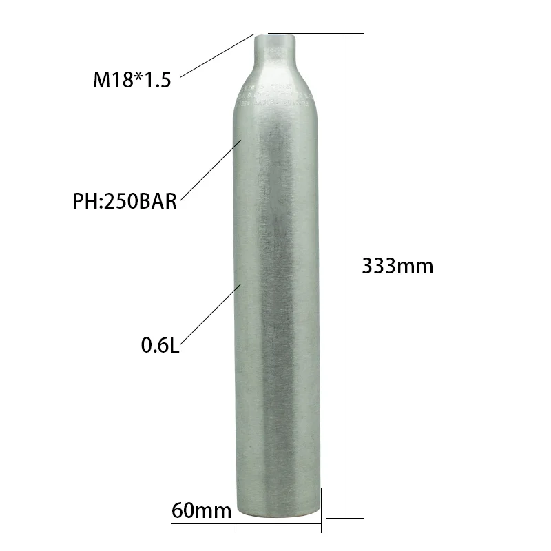 PCP Sodastream Танк Альпинизм Дайвинг Cylinder15MPA 0.6L HPA бутылка с высоким сжатым воздухом M18* 1,5
