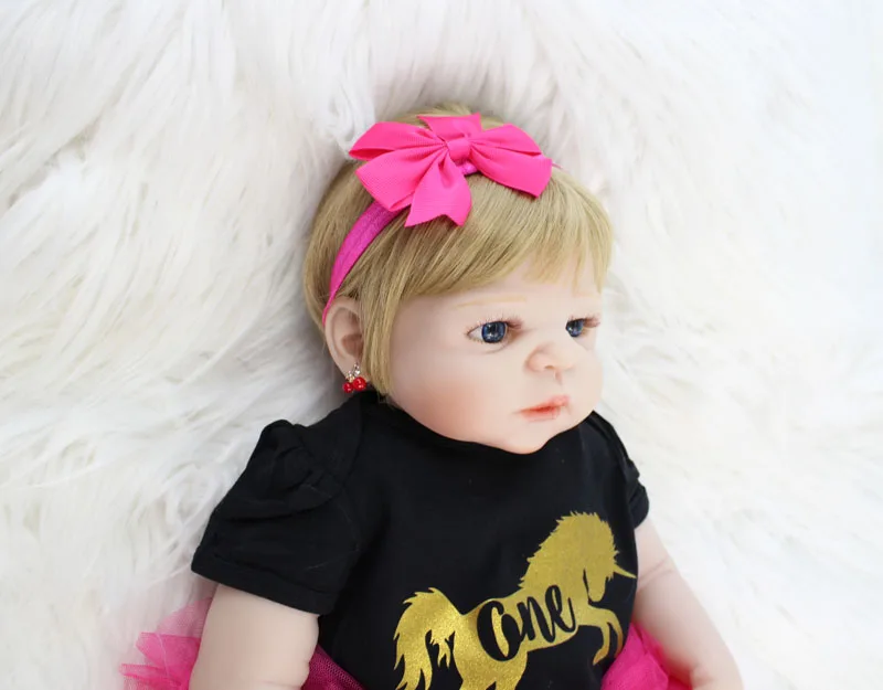 55 см полный силиконовые Reborn Baby Doll 22 ''Мягкий Виниловый фон для новорожденных