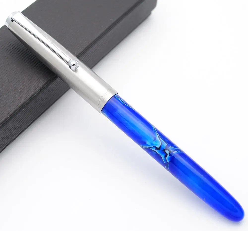 Phantom Blue JINHAO 51A целлюлоидная акриловая авторучка стальная крышка Фирменная Новинка 0,38 мм чернильная ручка - Цвет: Phantom Blue