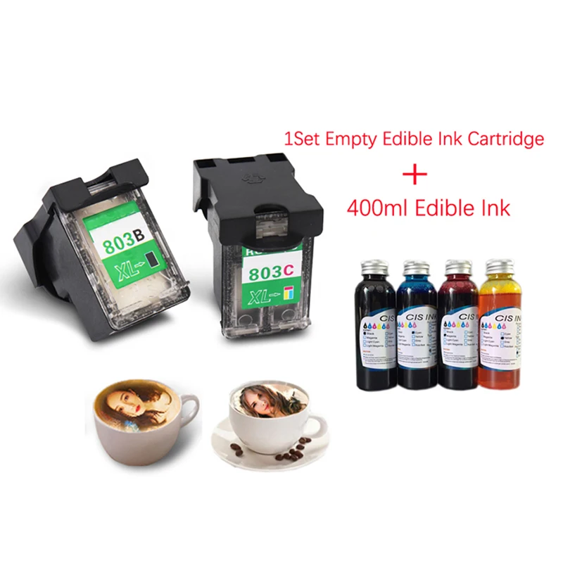 Einkshop пустые фотообои + 400 мл Съедобные чернила для кофейного принтера пищевой
