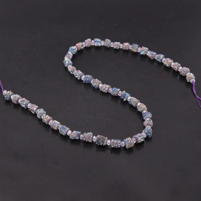 Approx43pcs/пряди небольшого размера Радужный титановый друзовый Кварц Geode Круглые