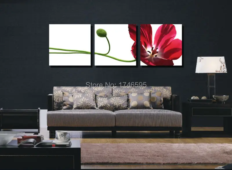 

Большие 3 шт. холст домашняя Настенная картина для гостиной спальни декор домашняя Настенная картина декор Красный крабяблок цветение росп...