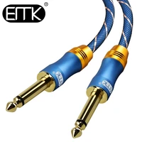 emk 6 35mm audio cable braided mono 6 3 6 5 jack male to male aux cable 1 5m 3m 5m 8m 10m 15m for guitar mixer amplifier bass