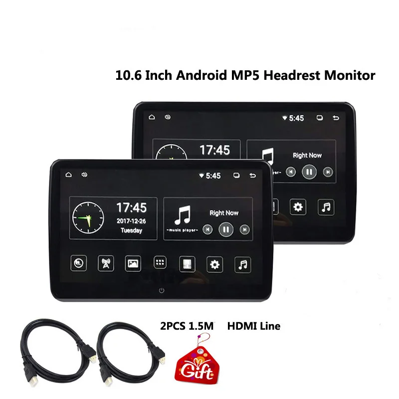 2 monitor only Cemicen 10,6 дюймов Android 6,0 Автомобильный подголовник монитор 1920*1080 HD 1080P видео ips сенсорный экран wifi USB/SD/HDMI/IR/Bluetooth/FM - Цвет: 2 monitor only