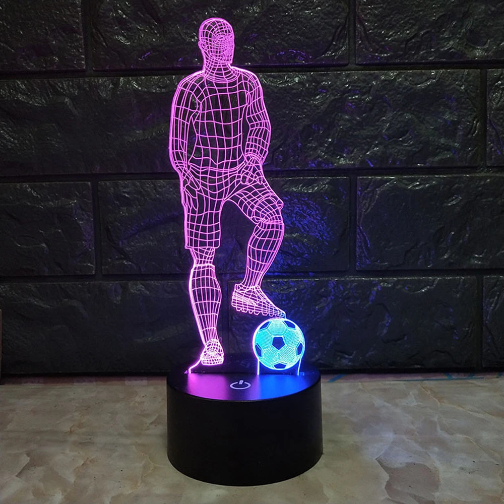 

Football 3D Stylish Lamp Touch Sensor soccer Shaped 3D Light for Soccer Sports Fans Best Gift 7 Color Changing Lighting