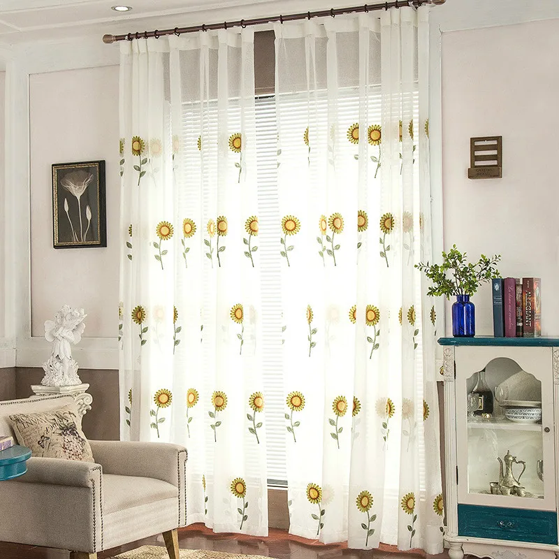 

High quality European and American floral design curtain embroidered curtain for living room bedroom embroidered screens tulle