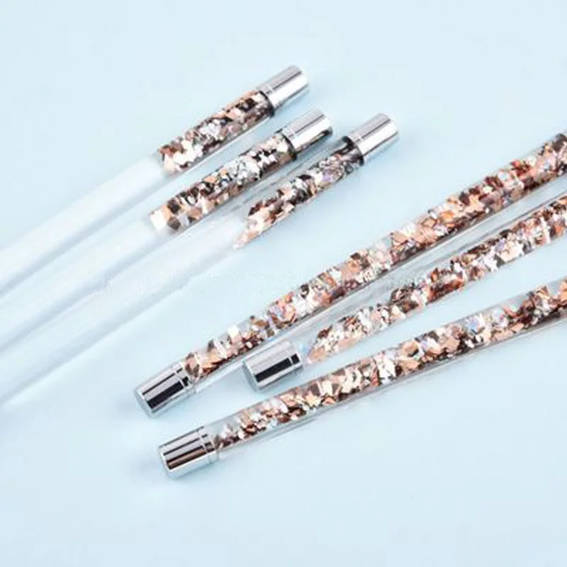 

1pc Rose Gold Kolinsky Sable Acrylic Nail Brush with Liquid Flow Glitter Nail Art Brush for Nail Art Tool 8# 10# 12# 14# 16# 18#