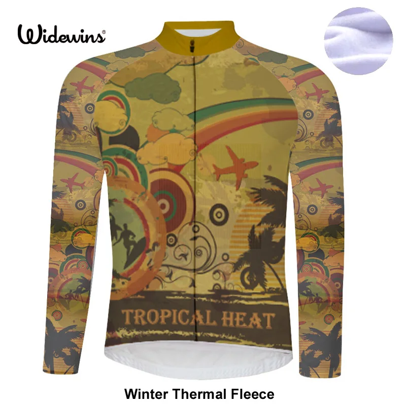 

tropical heat Winter thermal fleece cycling jersey long ropa ciclismo mtb bike clothes cycling clothing popular style 5255