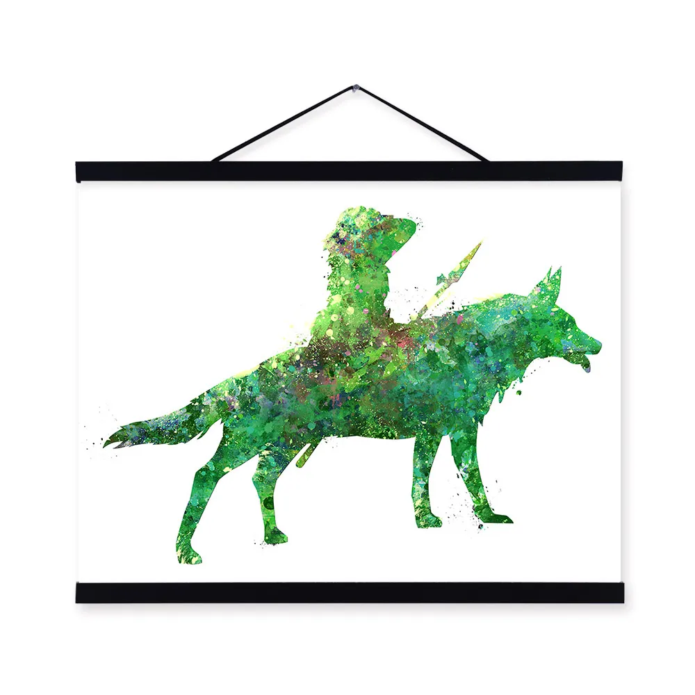 

Watercolor Princess Mononoke Miyazaki Anime Movie Canvas Painting Home Decor Wall Art Print Pictures Poster Scroll