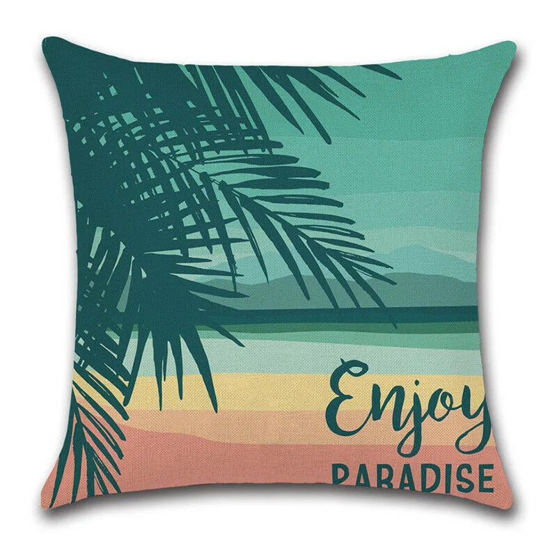 Наволочка для подушки с тропическими растениями и зелеными листьями 45x45 см | Дом