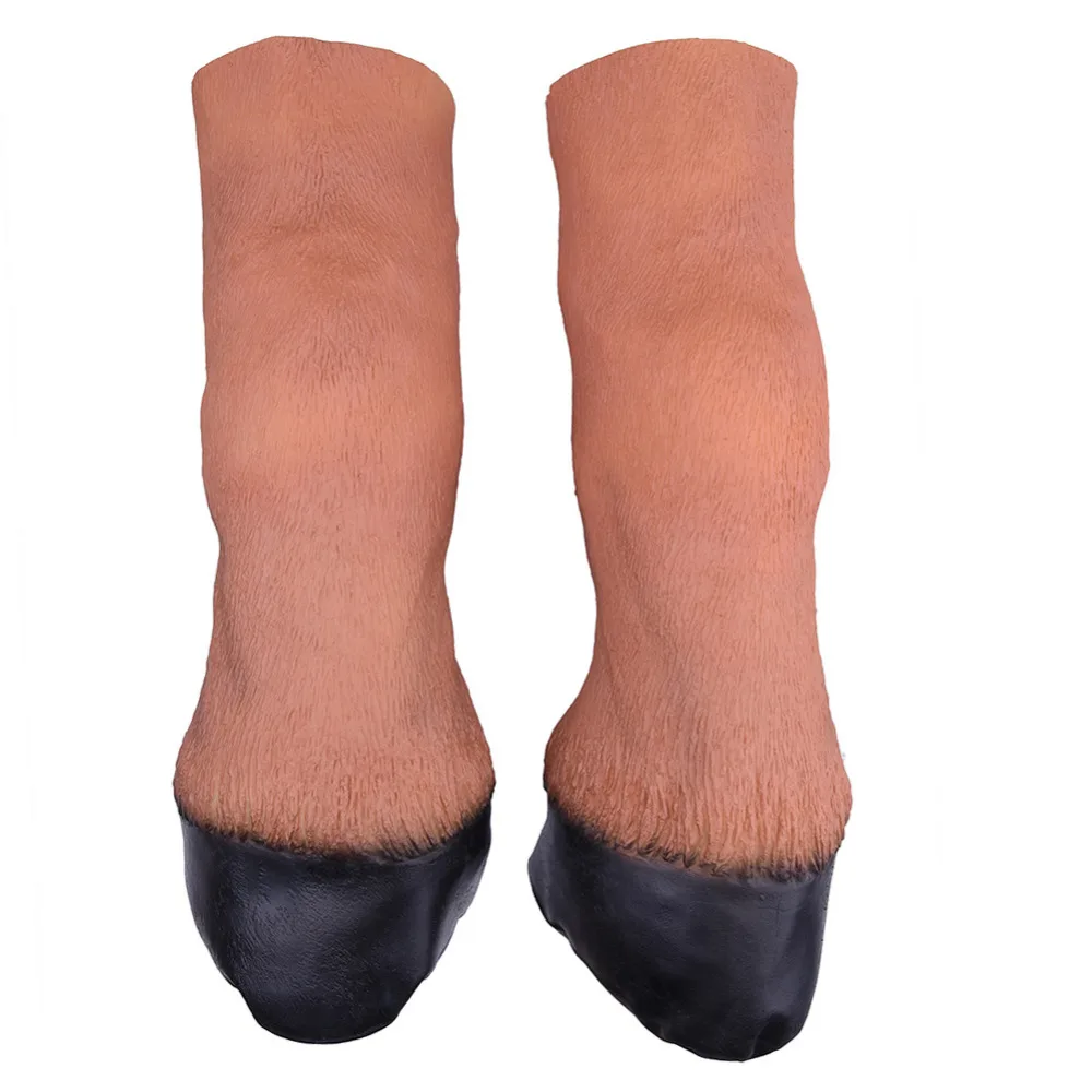 Латексная маска для ног лошади реквизит костюма на Хэллоуин латексные перчатки