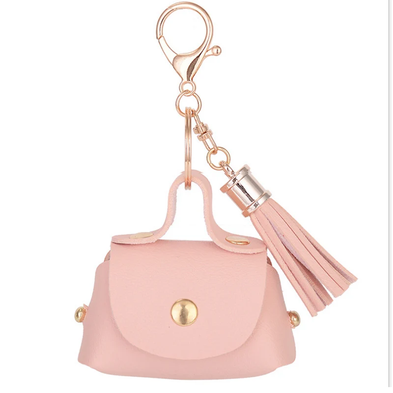 Pink 7 цветов, новинка, мини сумка для ключей, брелок для ключей с кисточкой, маленькая монета, кошелек для ключей, автомобильный брелок для ключей, женская сумка, подвеска, Porte Clef - Цвет: Pink