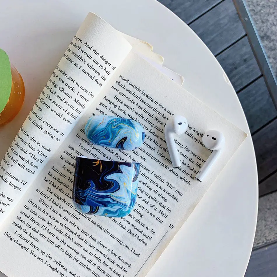 Чехол для наушников Airpods 2 чехол Роскошный авокадо мраморный чехол для наушников Защитный чехол для Apple Air Pods чехол аксессуары коробка