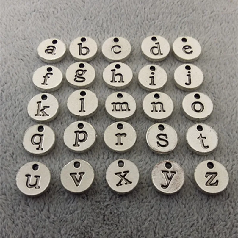 

Wholesale a-z Letter Charms Stamp Initial Jewelry,Gold Disc Pendant alphabet Pendent charms Beads Charm DIY Jewelry 10MM