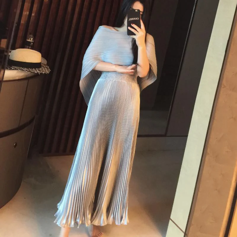 Женская длинная Плиссированная Юбка 2017 новая весенняя подиумная стильная
