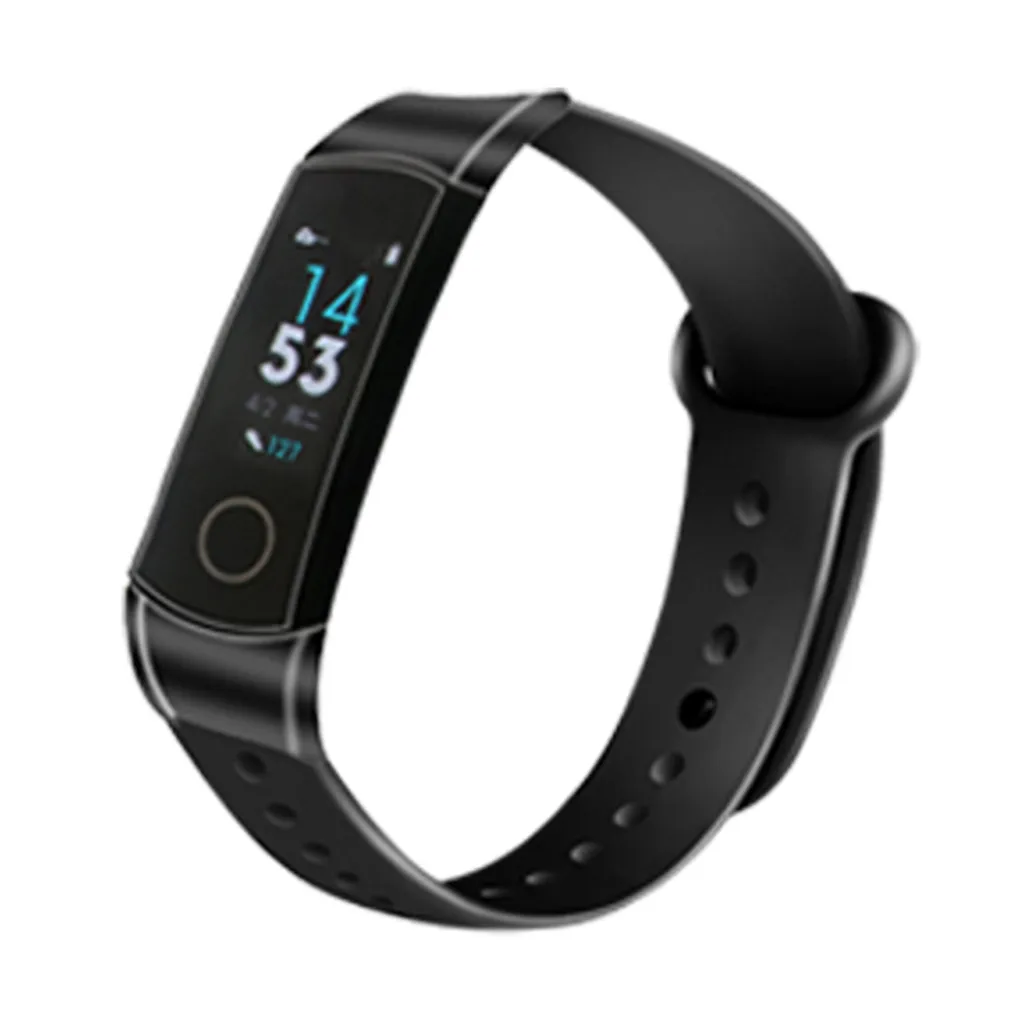 2019 Fashion Men Women Sports Watchbands For Huawei Honor 4 Black Connector Silicone Monochrome Watch Band Wrist Strap | Наручные часы