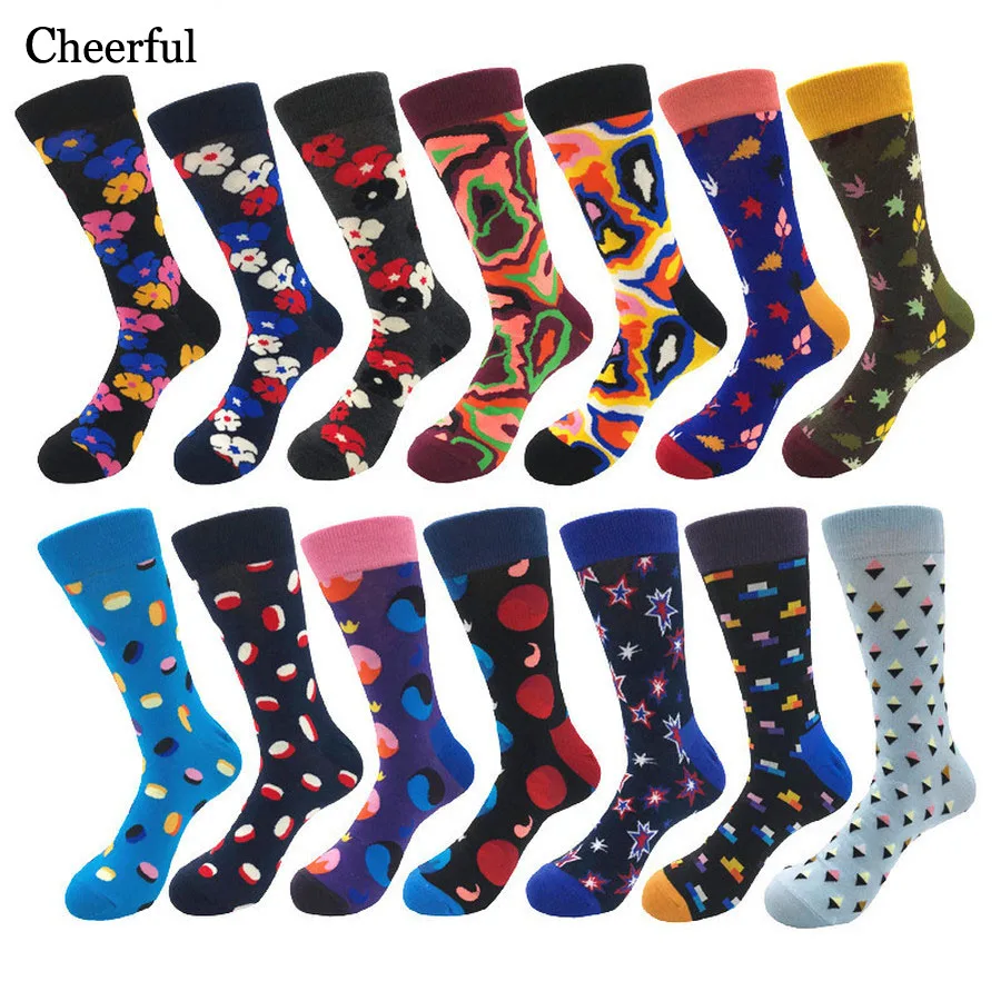Новый разноцветный круг цветок Happy Socks высокое качество Для женщин Мода 2019 носки