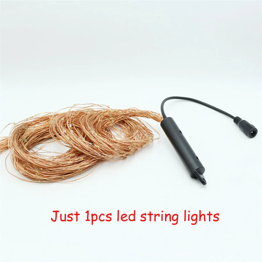 1 string light Водонепроницаемые декоративные гирлянды из лозы, 20 нитей, 400 светодиодов, подвесные мерцающие сказочные огни с пультом дистанционного управления для сада, рождественской елки - Испускаемый цвет: 1 string light