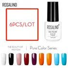(Выберите 6) набор гель-лаков для ногтей ROSALIND серия чистых цветов дизайн ногтей УФ-гель лак набор для дизайна ногтей Базовый Гель-лак для маникюра