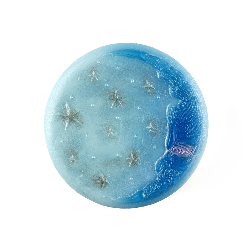

New Silicone Soap Mold Round Shape with Starry Sky Pattern Handmade Mould