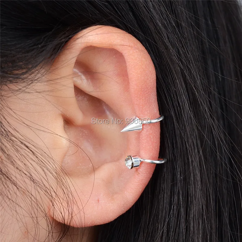 1 шт. женские серьги в стиле панк с заклепками и кристаллами позолоченные