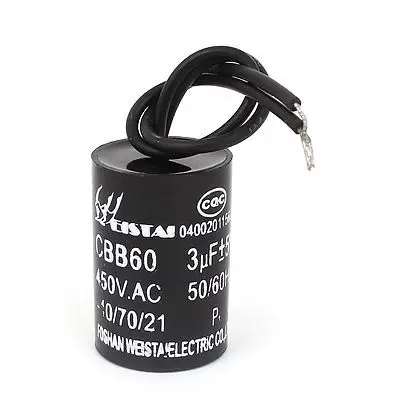 CBB60 450VAC 3uF Cylinder Shaped Polypropylene Film Electric Motor Capacitor | Обустройство дома