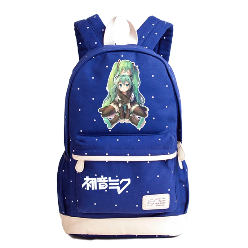 Музыкальный Хацунэ Мику Печать Рюкзак Kawaii женские сумки на плечо Miku Mochila Feminina Холст Школьные сумки для девочек-подростков