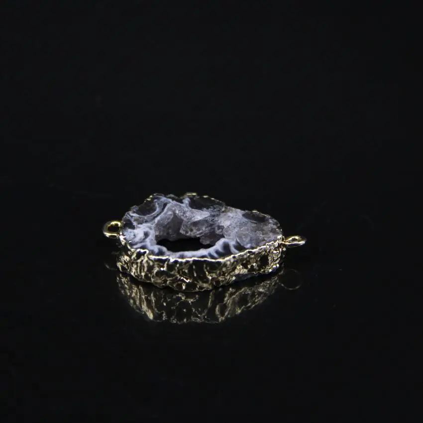 5 шт./лот Druzy черный коричневый Onxy плоская плита соединитель бусины золото