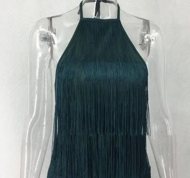 

Cultiseed Women Tassel Dress Female Sexy Backless Bandage Tassel Party Mini Dresses Ladies Summer Halter Sleeveless Dress