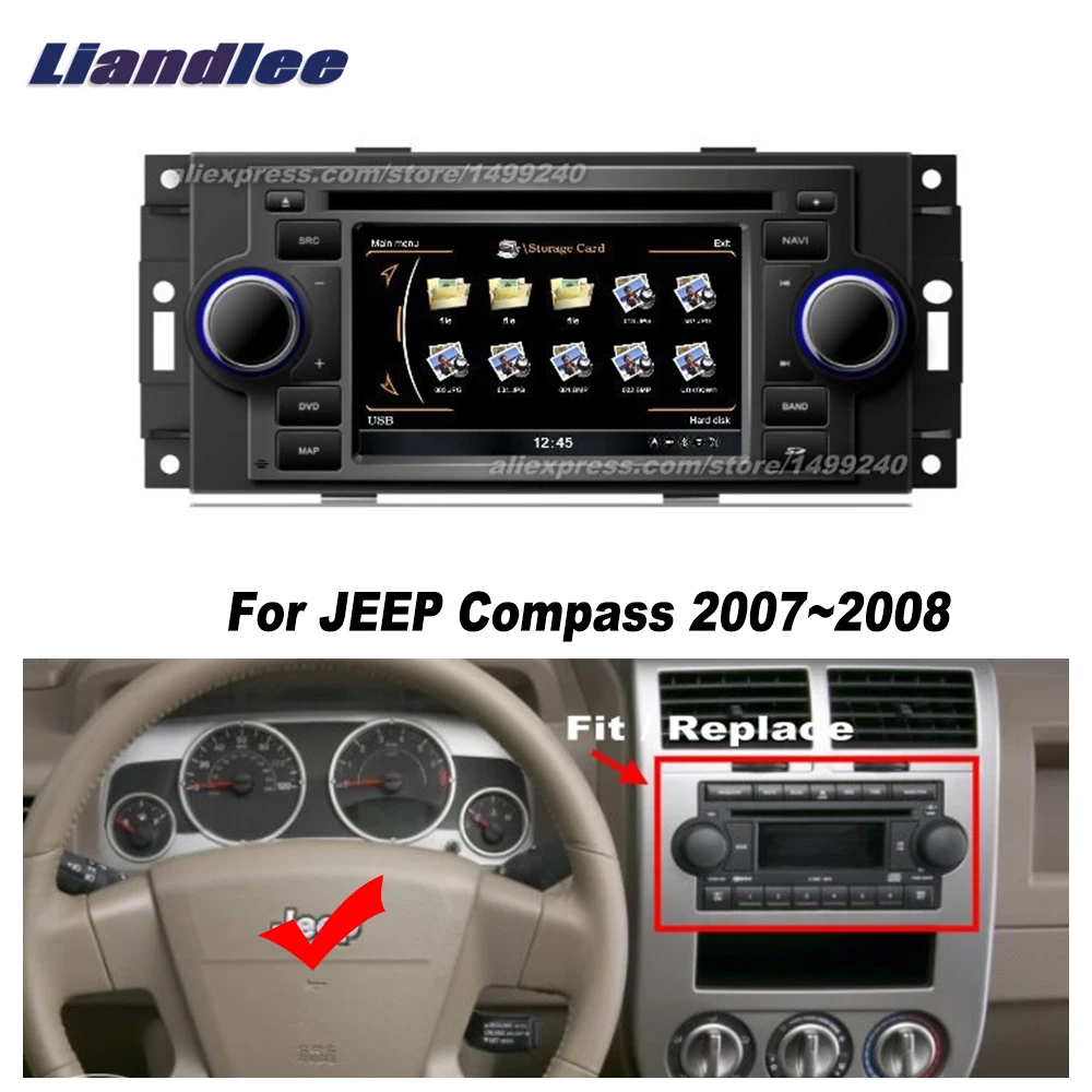 Для JEEP Compass 2007 ~ 2008 Автомобильная Мультимедийная система Android радио CD DVD плеер HD