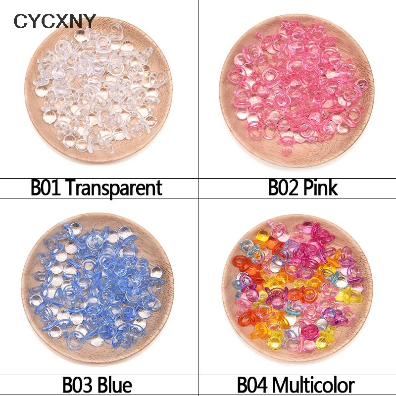 50pcs Mini Pacifier Baby Shower Favors Acrylic Confetti Table Decoration DIY Boy Girl Birthday Party Supply Kids Nipple | Дом и сад