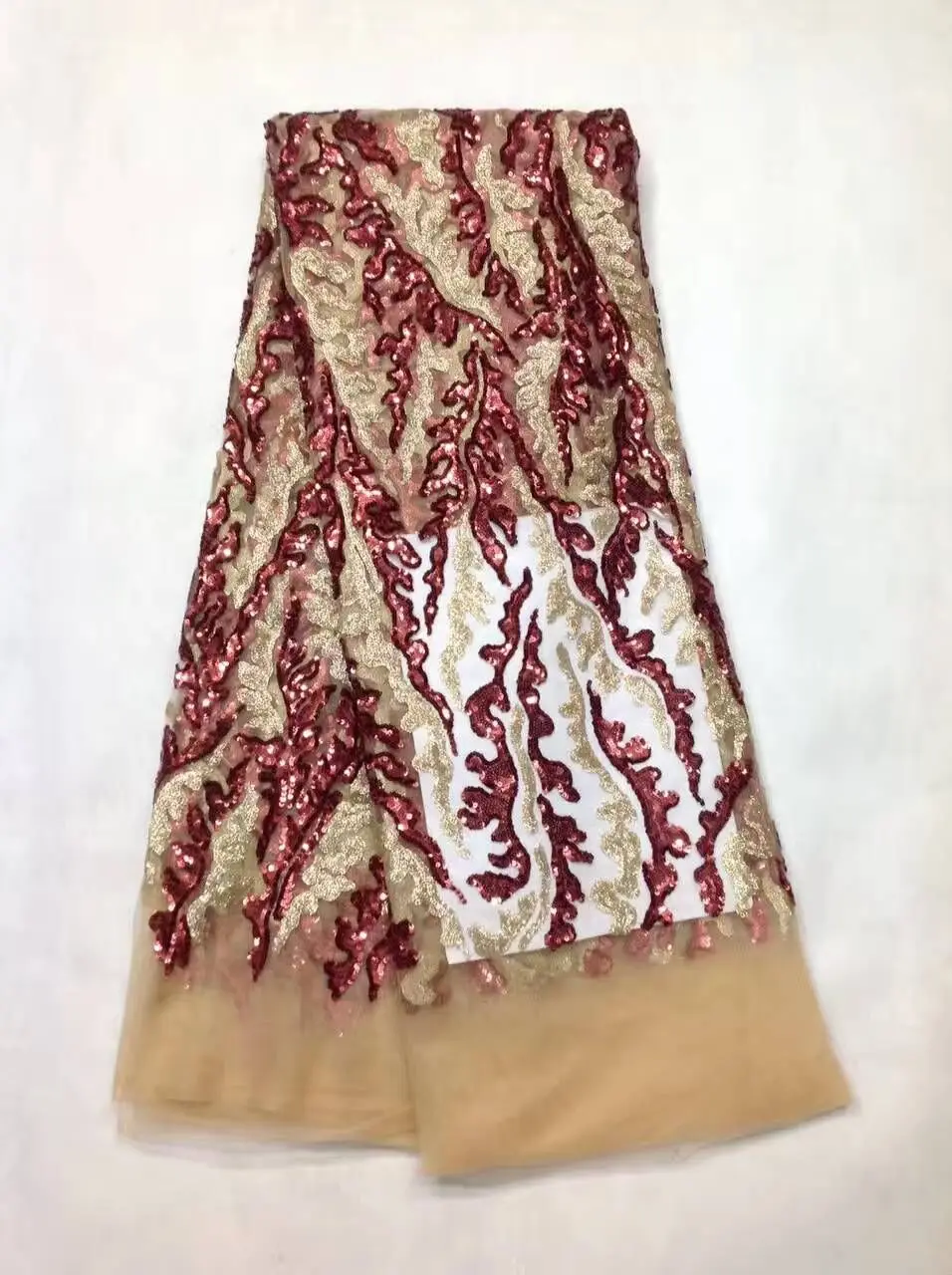 5 лет/шт Красивые золотые и фиолетовые пайетки дизайн африканская сетка кружева