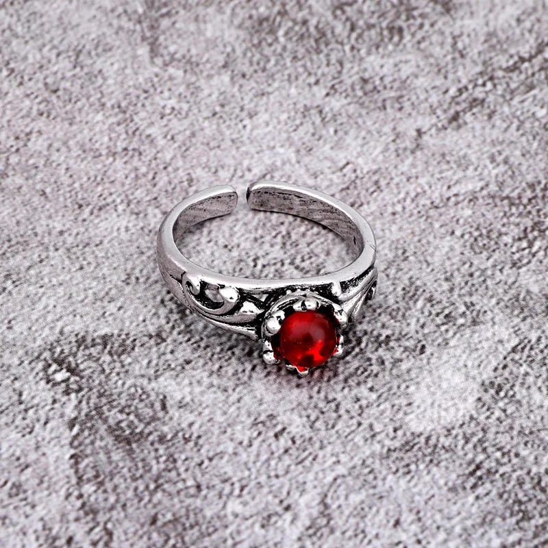 1 шт. Оригинальные красные Открытые Кольца для мужчин и женщин Винтажное кольцо в