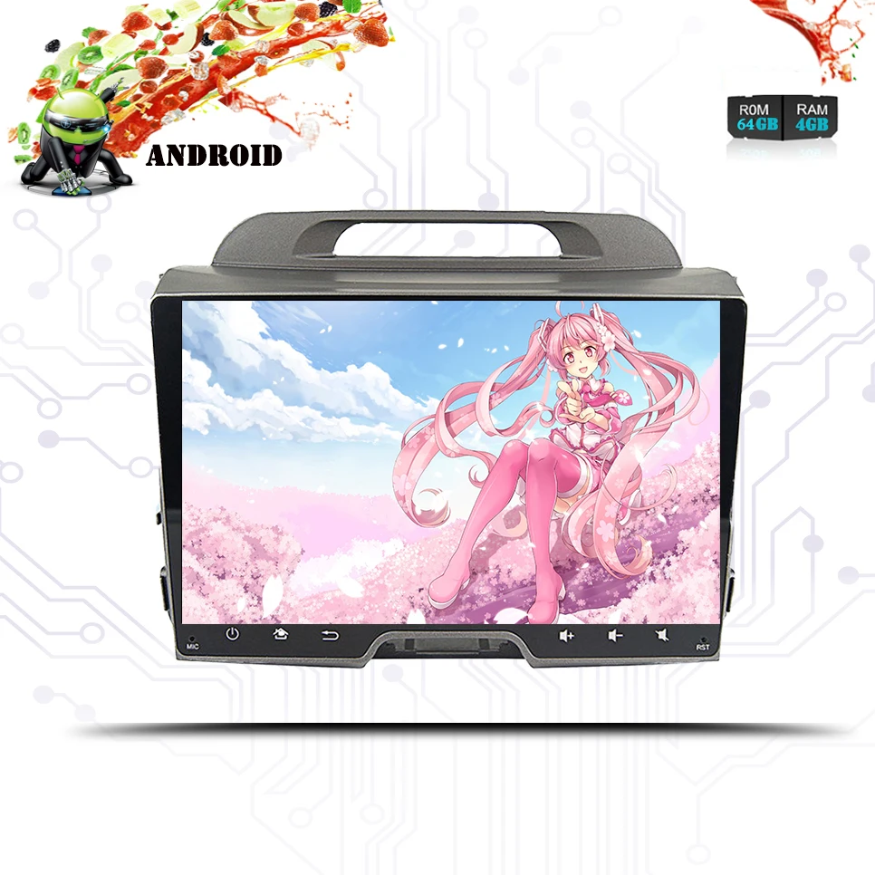 4G Оперативная память " Android 9,0 Автомобиль Радио dvd плеер для KIA Sportage 2011 2012 2013 15 автомобиля стерео головное устройство gps навигации Экран