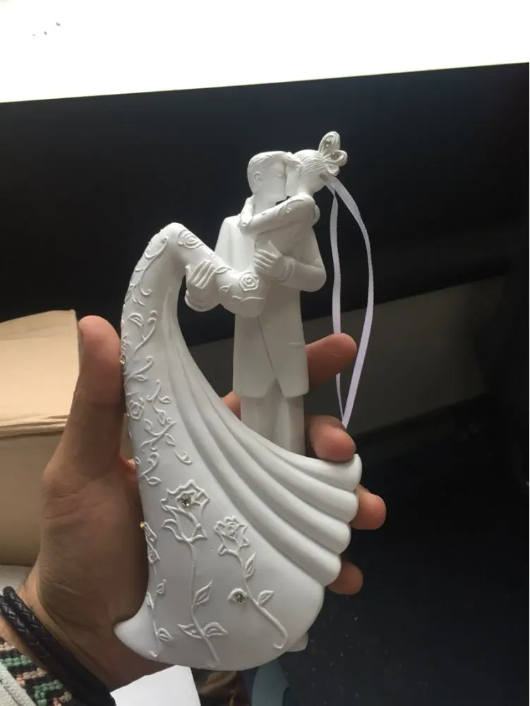 

elegant white wedding cake toppers kissing bride and groom wedding cake topper figurines for wedding party decorations supplies