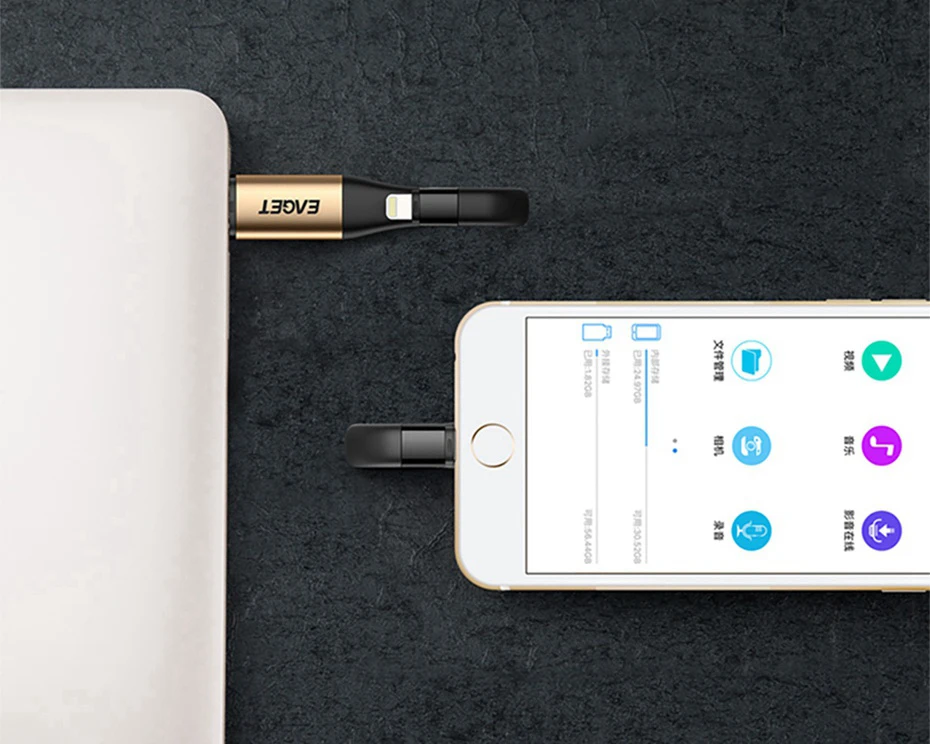 EAGET I90, USB флеш-накопитель, USB 3,0, 64 ГБ, 128 ГБ, 2 в 1, сертифицированный MFI, OTG флеш-накопитель, зарядка, карта памяти для Lightning, для iPhone