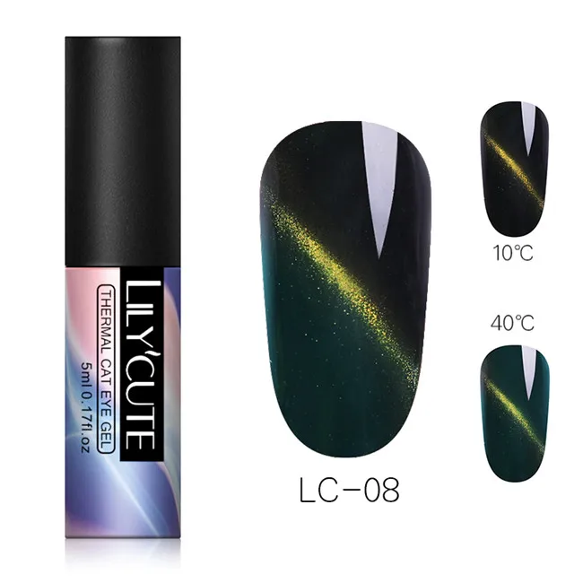 thermal 8 LILYCUTE 5 мл светящийся Гель-лак для ногтей кошачий глаз магнит 7D Гибридный лак Полупостоянный лак для ногтей - Цвет: thermal 8