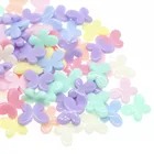 50 шт., акриловые бусины-бабочки для изготовления ювелирных изделий, разноцветные аксессуары бусины Сделай Сам ручной работы