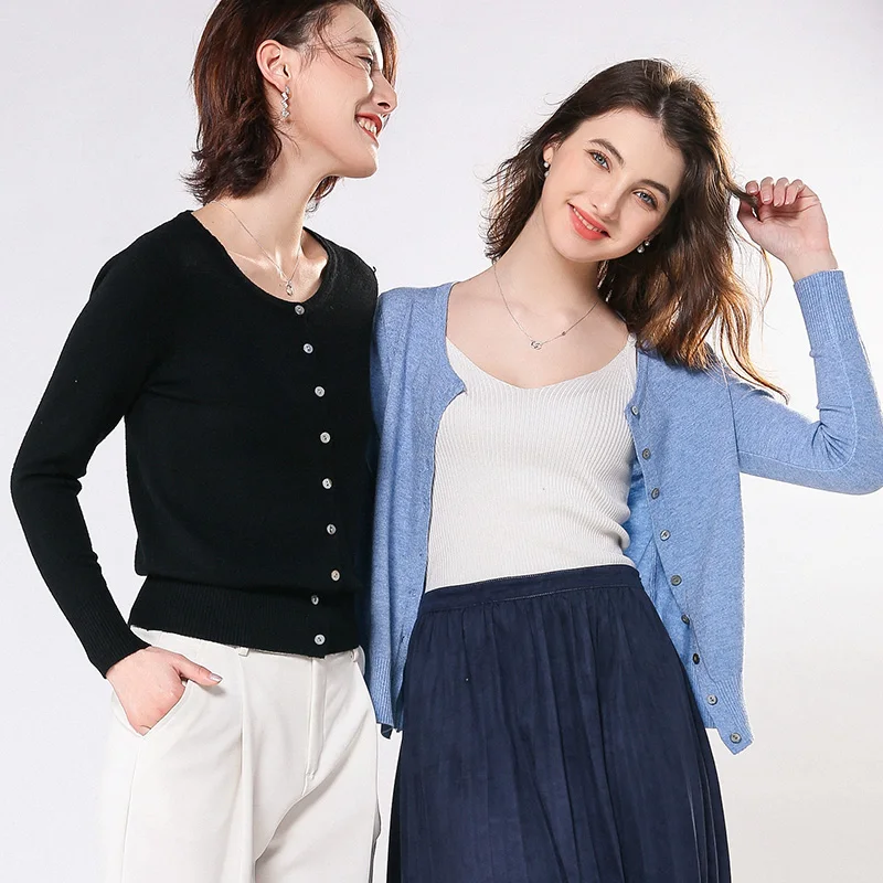 Новинка 2019 Ранняя весна кашемировый кардиган женский круглый вырез свободный