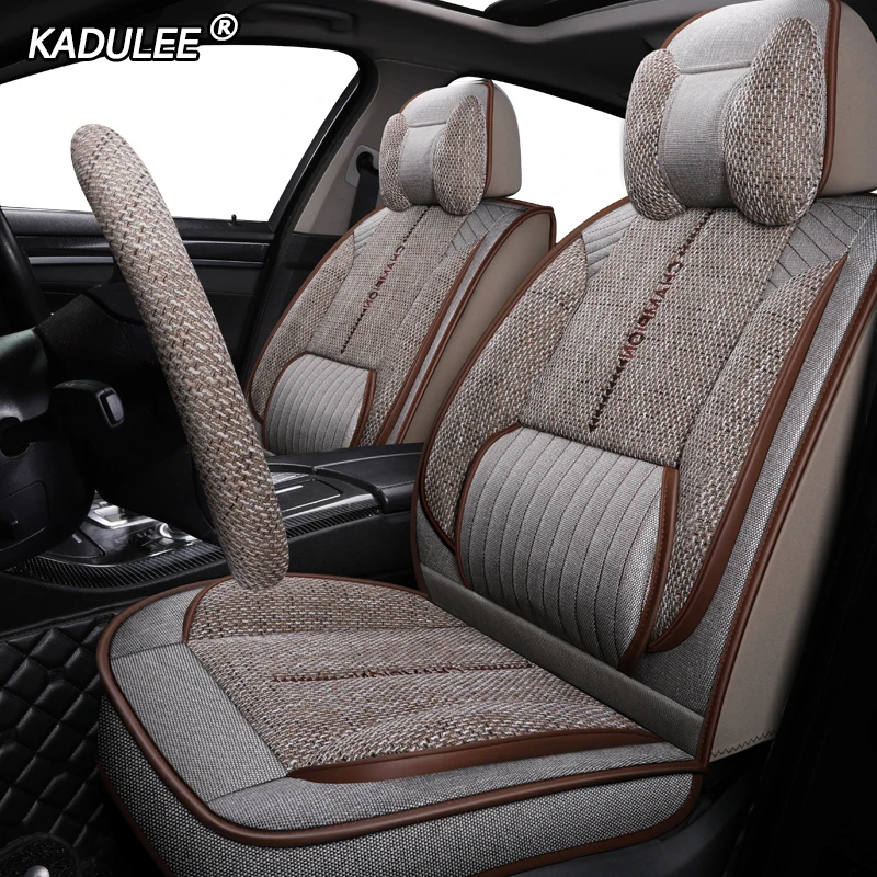 KADULEE роскошные льняные автомобильные чехлы для ford focus mk1 fiesta mk7 alfa romeo giulietta chevrolet lacetti audi a3 sportback сидений