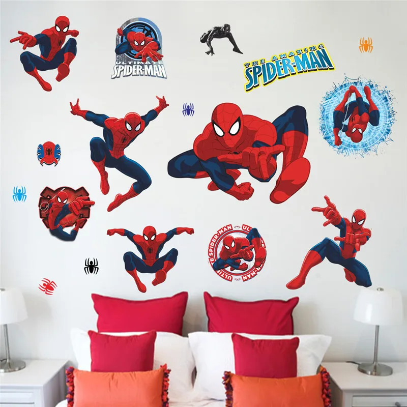 70*50 см Человек паук Новые Мстители 4 эндшпиль DIY 3D Стикеры Детская комната