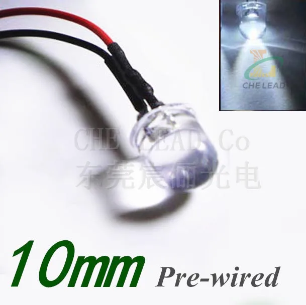 Предварительно проводсветодиодный Светодиодная лампа (CE &amp Rosh) 12 В/24 В синяя 10 мм