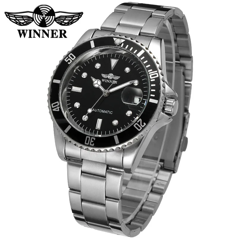 

2019 Fashion Winner Men Luxury Brand Date Display Stainless Steel Watch Automatic Mechanical Business Wristwatch Relogio Releges