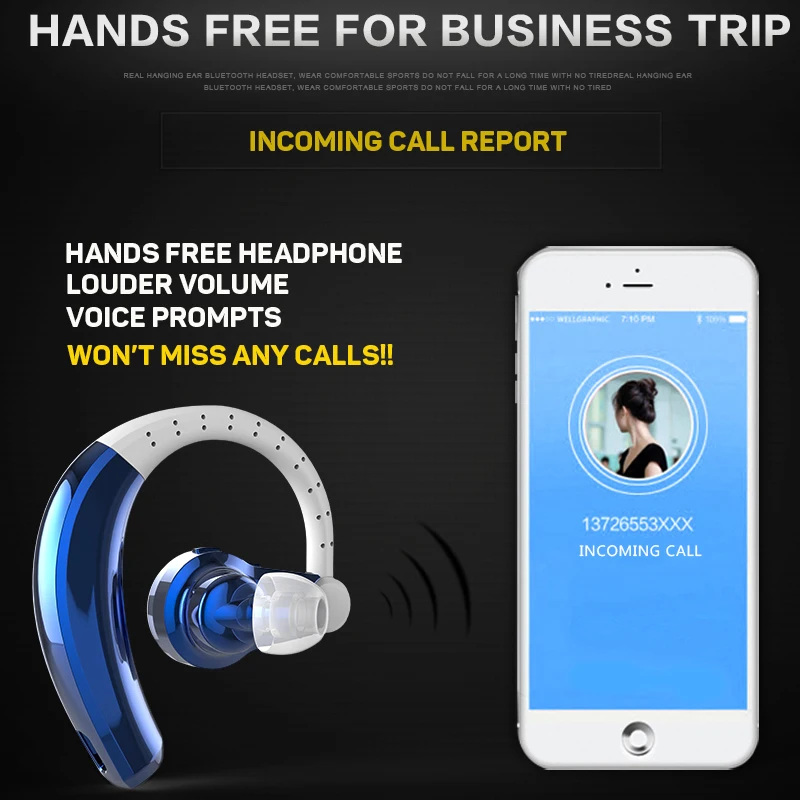 Bluetooth наушники Беспроводной V4.1 Hands free стерео гарнитура с микрофоном автомобиля